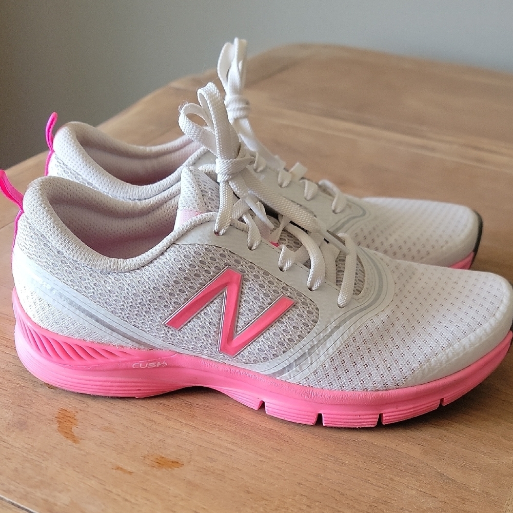 New Balance Cush Pink and White Athletic Shoes for Performance